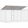 Cage pour chien avec toit Argenté 400 x 200 x 256 cm 525644525644