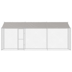 Cage pour chien avec toit Argenté 600 x 200 x 256 cm 525645525645