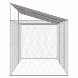 Cage pour chien avec toit Argenté 600 x 200 x 256 cm 525645525645