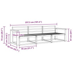 Ensemble de canapés d'extérieur 3 pcs Naturel 525647525647