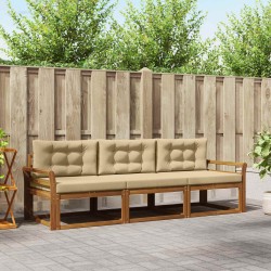 Ensemble de canapés d'extérieur 3 pcs Naturel et Beige 525648525648