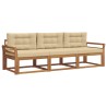 Ensemble de canapés d'extérieur 3 pcs Naturel et Beige 525648525648