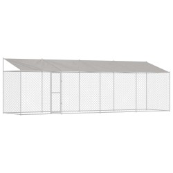 Cage pour chien avec toit Argenté 800 x 200 x 256 cm 525651525651