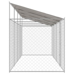 Cage pour chien avec toit Argenté 800 x 200 x 256 cm 525651525651