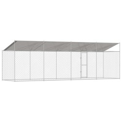 Cage pour chien avec toit Argenté 800 x 200 x 256 cm 525651525651