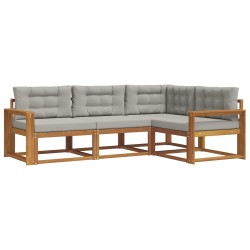 Ensemble de canapés d'extérieur 4 pcs Gris Naturel et Clair 525653525653