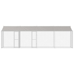 Cage pour chien avec toit Argenté 800 x 200 x 256 cm 525655525655