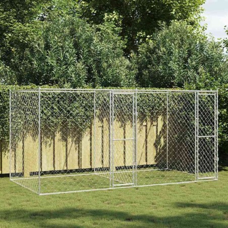 Cage pour chien Argenté 400 x 200 x 200 cm Acier galvanisé 525656525656