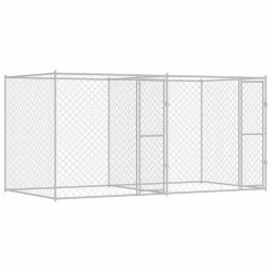 Cage pour chien Argenté 400 x 200 x 200 cm Acier galvanisé 525656525656