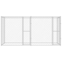 Cage pour chien Argenté 400 x 200 x 200 cm Acier galvanisé 525656525656