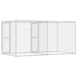 Cage pour chien Argenté 400 x 200 x 200 cm Acier galvanisé 525656525656