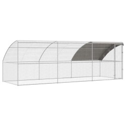 Cage à poules 3 pcs Argenté 600 x 200 x 200 cm Acier et PE 525657525657
