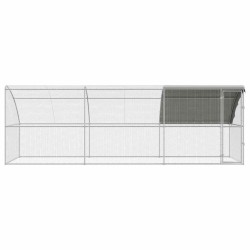 Cage à poules 3 pcs Argenté 600 x 200 x 200 cm Acier et PE 525657525657