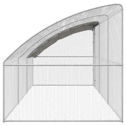 Cage à poules 3 pcs Argenté 600 x 200 x 200 cm Acier et PE 525657525657