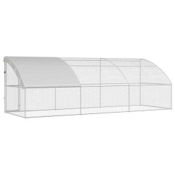 Cage à poules 3 pcs Argenté 600 x 200 x 200 cm Acier et PE 525657525657