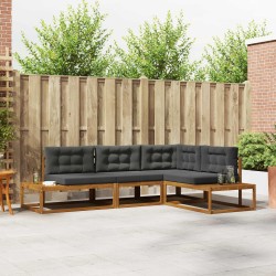 Ensemble de canapés d'extérieur 4 Pièce Naturel et Anthracite 525658525658