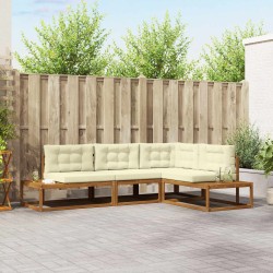 Ensemble de canapés d'extérieur 4 Pièce Naturel et Crème 525665525665