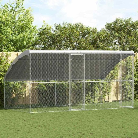 Cage à poules 2 pcs Argenté 400 x 200 x 200 cm Acier galvanisé 525669525669