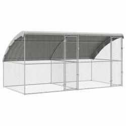 Cage à poules 2 pcs Argenté 400 x 200 x 200 cm Acier galvanisé 525669525669