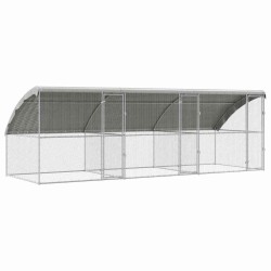 Cage à poules 3 pcs Argenté 600 x 200 x 200 cm Acier galvanisé 525670525670