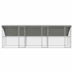 Cage à poules 3 pcs Argenté 600 x 200 x 200 cm Acier galvanisé 525670525670