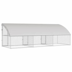 Cage à poules 3 pcs Argenté 600 x 200 x 200 cm Acier galvanisé 525670525670