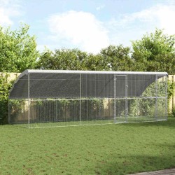 Cage à poules 3 pcs Argenté 600 x 200 x 200 cm Acier galvanisé 525671525671