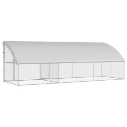 Cage à poules 3 pcs Argenté 600 x 200 x 200 cm Acier galvanisé 525671525671