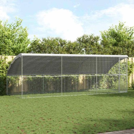 Cage à poules 3 pcs Argenté 600 x 200 x 200 cm Acier galvanisé 525672525672
