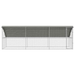 Cage à poules 3 pcs Argenté 600 x 200 x 200 cm Acier galvanisé 525672525672