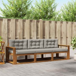 Ensemble de canapés d'extérieur 3 pcs Gris Naturel et Clair 525681525681