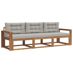 Ensemble de canapés d'extérieur 3 pcs Gris Naturel et Clair 525681525681
