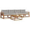 Ensemble de canapés d'extérieur 5 pcs Gris Naturel et Clair 525682525682
