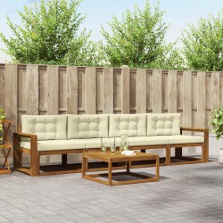 Ensemble de canapés d'extérieur 5 pcs Naturel et Crème 525683525683