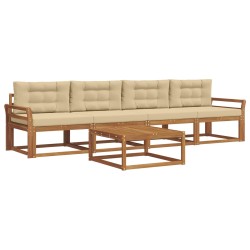 Ensemble de canapés d'extérieur 5 pcs Naturel et Beige 525685525685