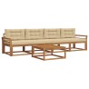 Ensemble de canapés d'extérieur 5 pcs Naturel et Beige 525685525685