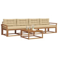 Ensemble de canapés d'extérieur 5 pcs Naturel et Beige 525685525685