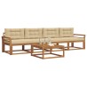 Ensemble de canapés d'extérieur 5 pcs Naturel et Beige 525685525685