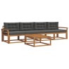Ensemble de canapés d'extérieur 5 pcs Naturel et Anthracite 525686525686