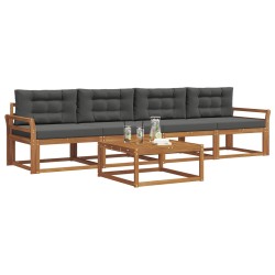 Ensemble de canapés d'extérieur 5 pcs Naturel et Anthracite 525686525686
