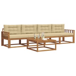 Ensemble de canapés d'extérieur 5 pcs Naturel et Beige 525690525690