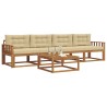 Ensemble de canapés d'extérieur 5 pcs Naturel et Beige 525690525690