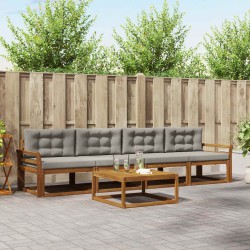 Ensemble de canapés d'extérieur 5 pcs Gris Naturel et Clair 525691525691