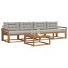 Ensemble de canapés d'extérieur 5 pcs Gris Naturel et Clair 525691525691