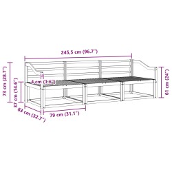 Ensemble de canapés d'extérieur 3 pcs Naturel 525692525692