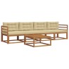 Ensemble de canapés d'extérieur 5 pcs Naturel et Beige 525694525694