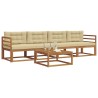 Ensemble de canapés d'extérieur 5 pcs Naturel et Beige 525694525694