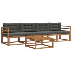 Ensemble de canapés d'extérieur 5 pcs Naturel et Anthracite 525695525695