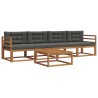 Ensemble de canapés d'extérieur 5 pcs Naturel et Anthracite 525695525695