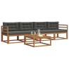 Ensemble de canapés d'extérieur 5 pcs Naturel et Anthracite 525695525695